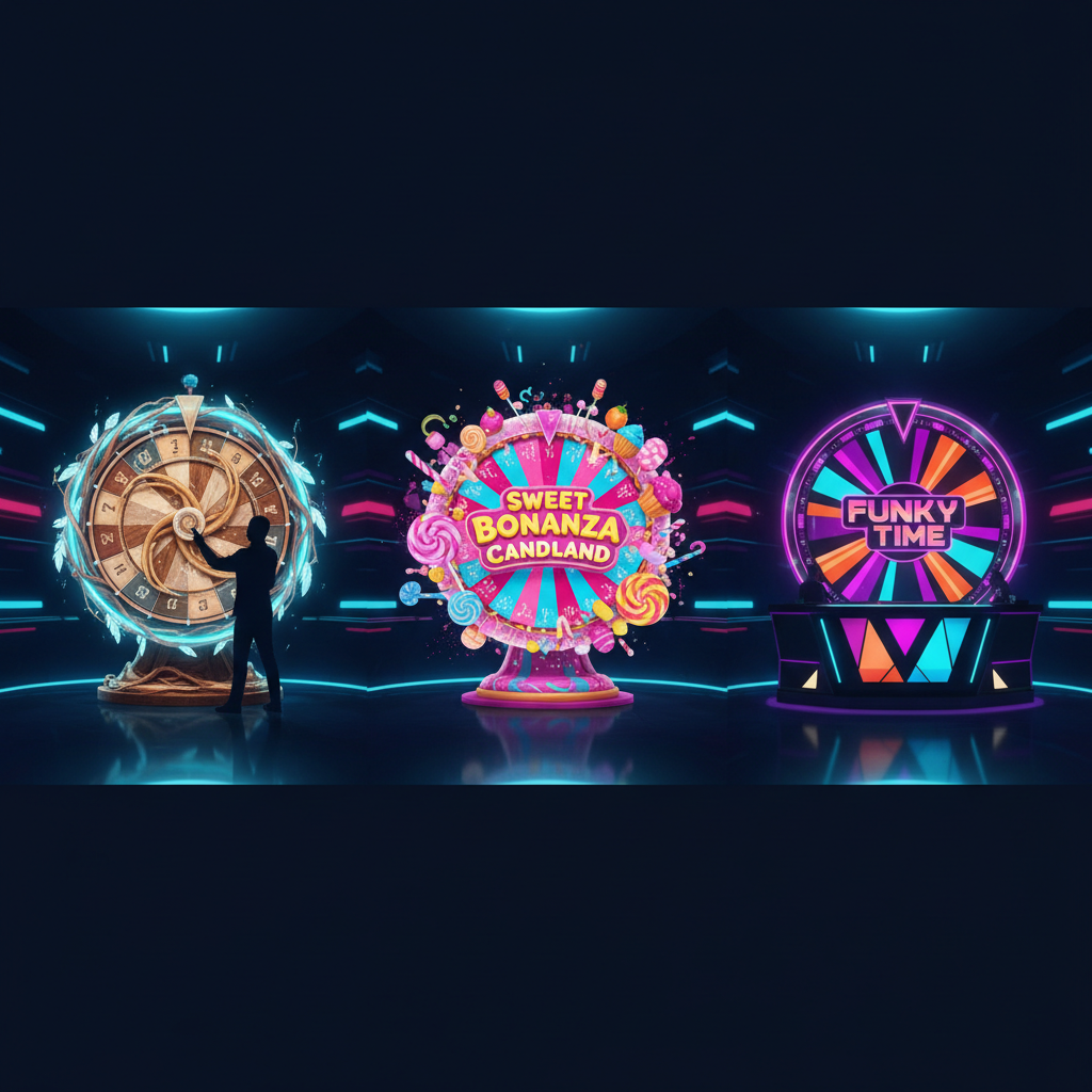 Featured image for article: Dream Catcher vs Sweet Bonanza Candyland vs Funky Time – The Evolution of the Money Wheel Format